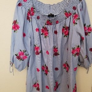 Melissa Paige floral off the shoulder